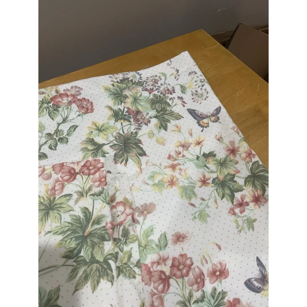 Vtg JC Penny Floral Drape Curtain (2) Panels Wildflower‎ Butterfly 40x64